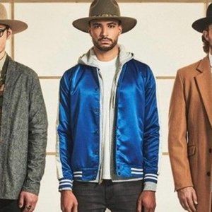 NWT Mens Size XL Five Four Retro Matte Satin Button Front Varsity Bomber Jacket